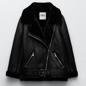 NWT Zara double-faced jacket black size S